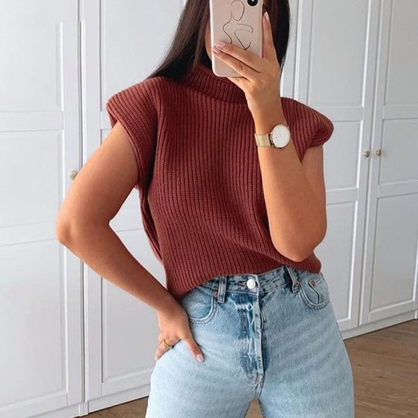 Mila Short Sleeve Turtleneck Sweater