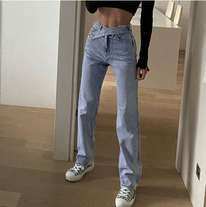 Sophia Cross-Over Wide Leg Jeans