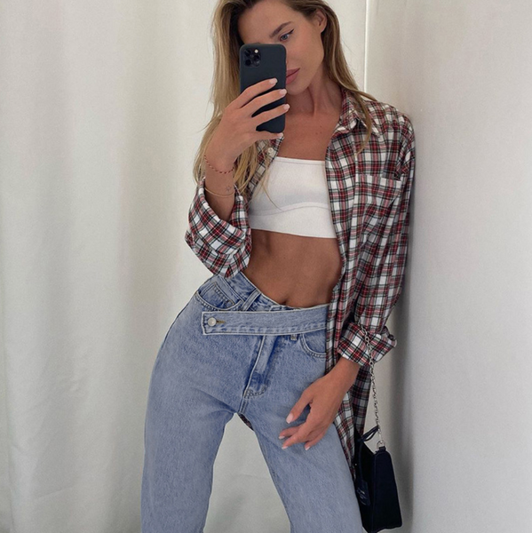 Sophia Cross-Over Wide Leg Jeans