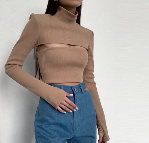 Taylor Two Piece Crop Turtleneck