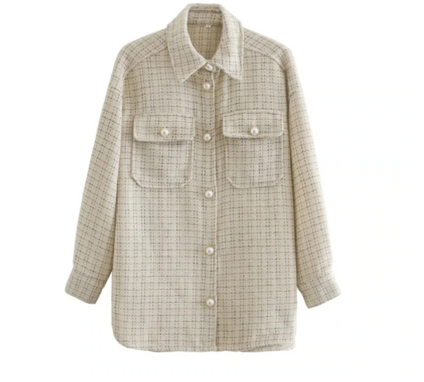 Tweed Vintage Oversized Button Down