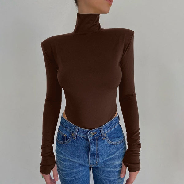 Becca Open Back Padded Turtleneck