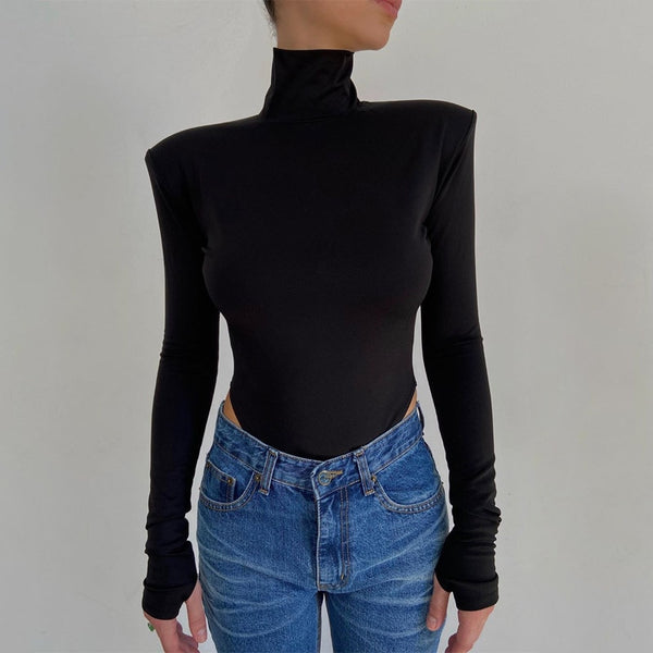 Becca Open Back Padded Turtleneck