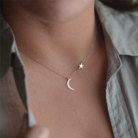 Dainty Moon Star Necklace