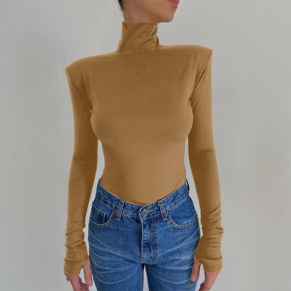 Becca Open Back Padded Turtleneck