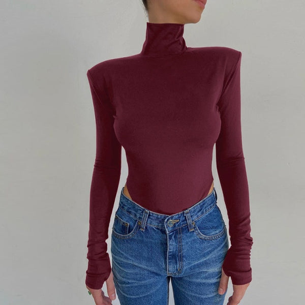 Becca Open Back Padded Turtleneck