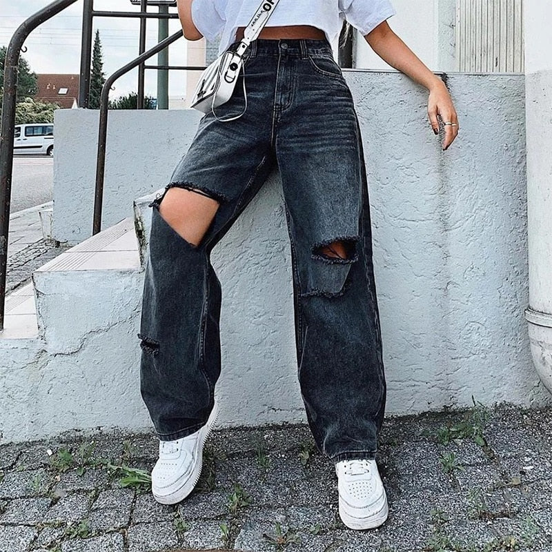 Mel Ripped Wide Leg Jeans