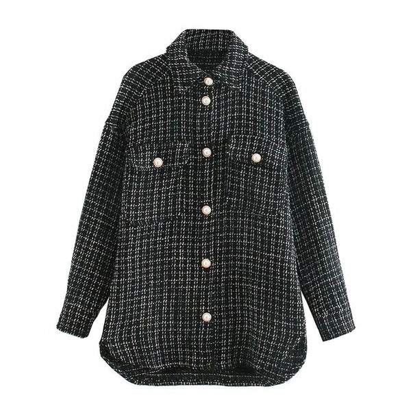 Tweed Vintage Oversized Button Down