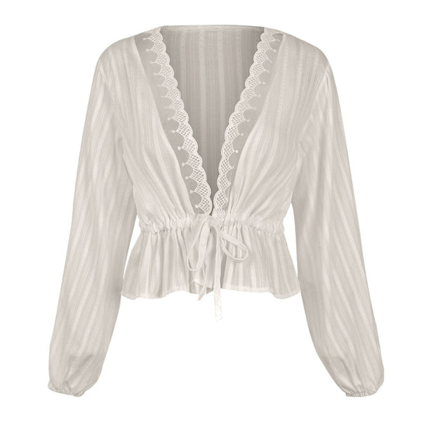 Kendra White Lace Blouse