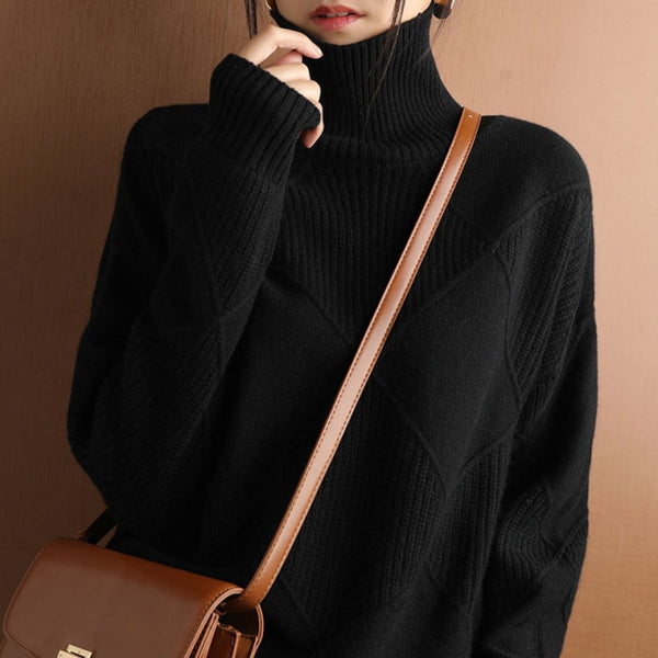 Olly Oversized Wool Turtleneck Sweater