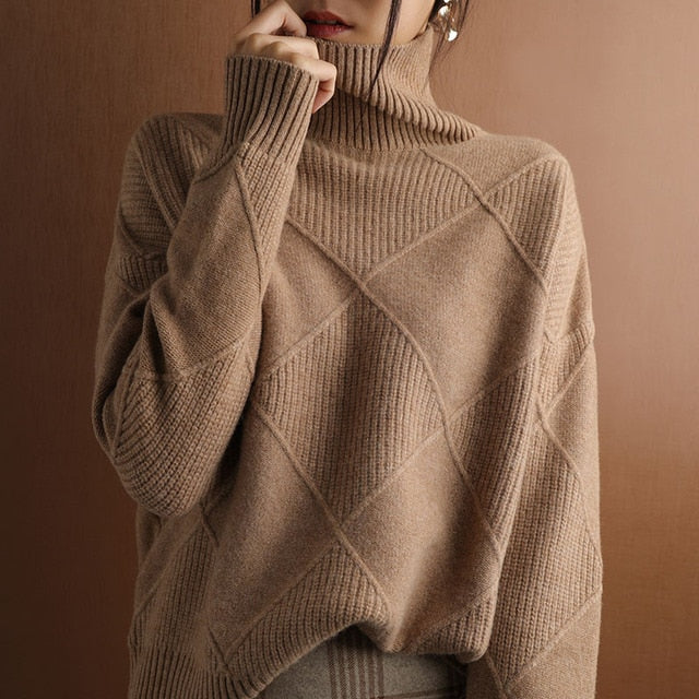 Olly Oversized Wool Turtleneck Sweater