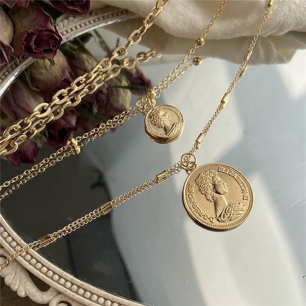 Boho Coin Multilayer Necklace