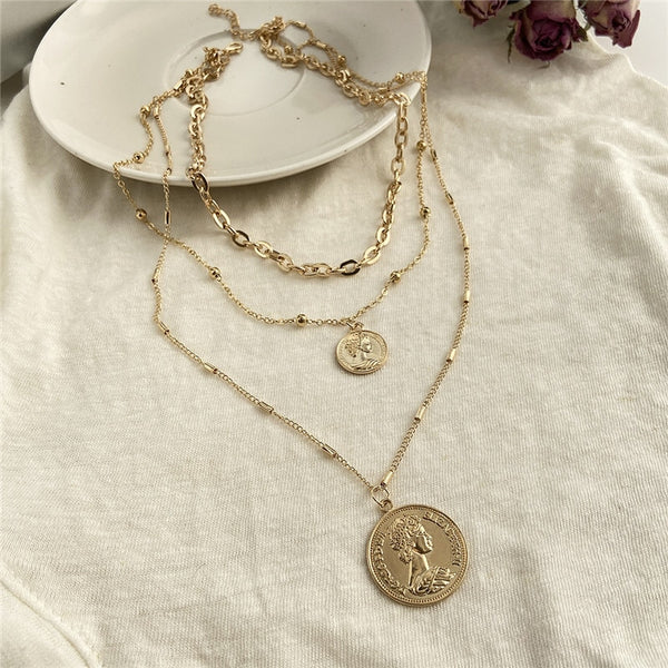 Boho Coin Multilayer Necklace