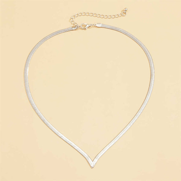 V-Shaped Short Collar Necklace